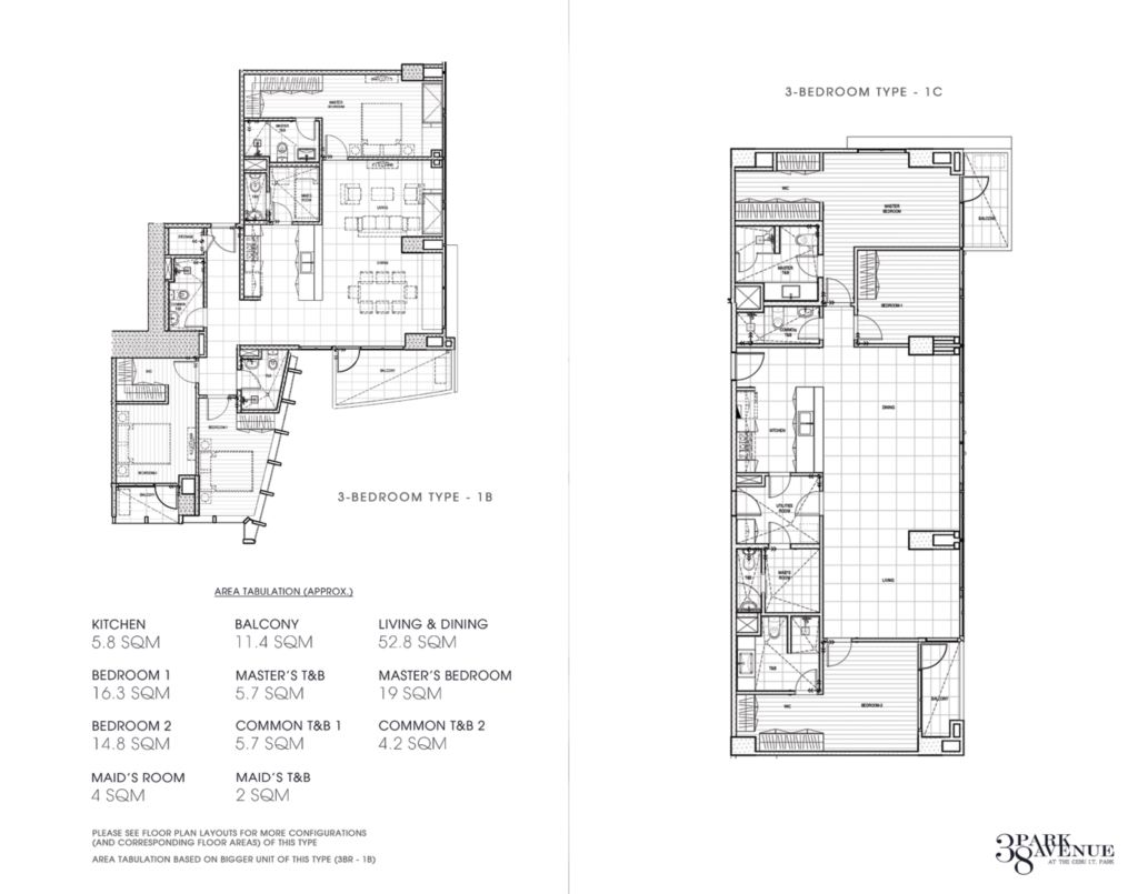 38 Park Avenue Floor Plan 11 38 Park Avenue condo Cebu 3 bedroom penthouse