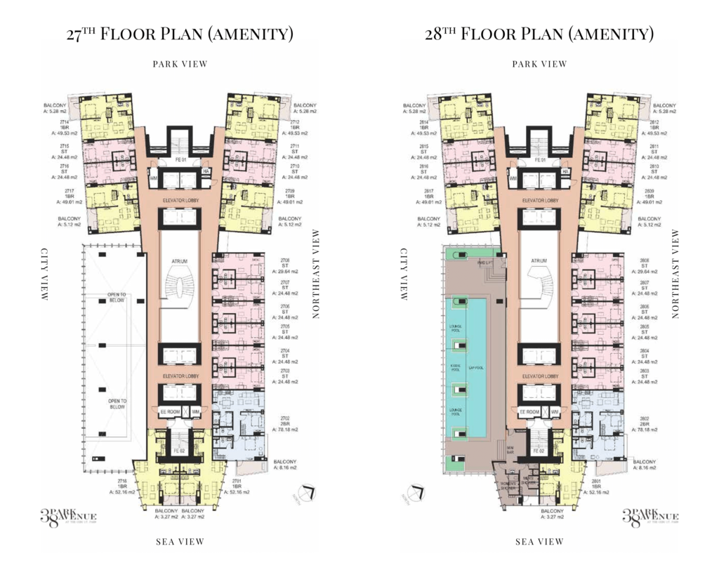38 Park Avenue Floor Plan 17 38 Park Avenue condo Cebu 27 and 28 level floor plan