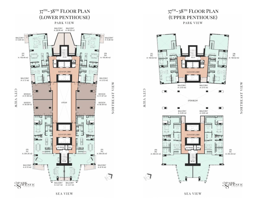 38 Park Avenue Floor Plan 13 38 Park Avenue condo Cebu lower upper penthouse floor plan