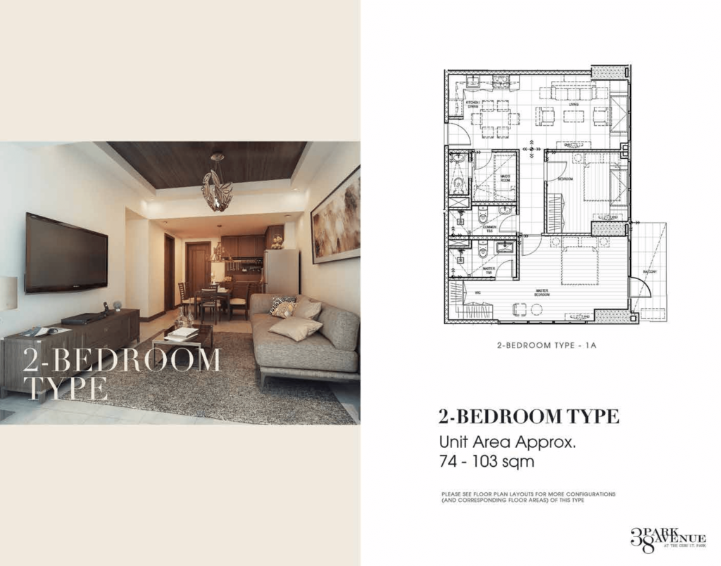 38 Park Avenue Floor Plan 8 38 Park Avenue condo Cebu 2 bedroom Type 1A