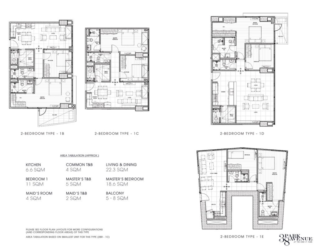 38 Park Avenue Floor Plan 9 38 Park Avenue condo Cebu 2 bedroom square shape