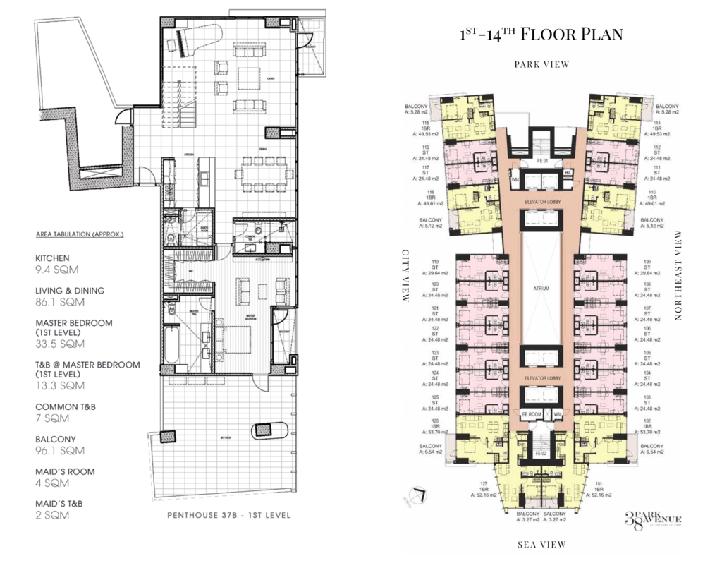 38 Park Avenue Floor Plan 14 38 Park Avenue condo Cebu penthouse 37B - 1st Level