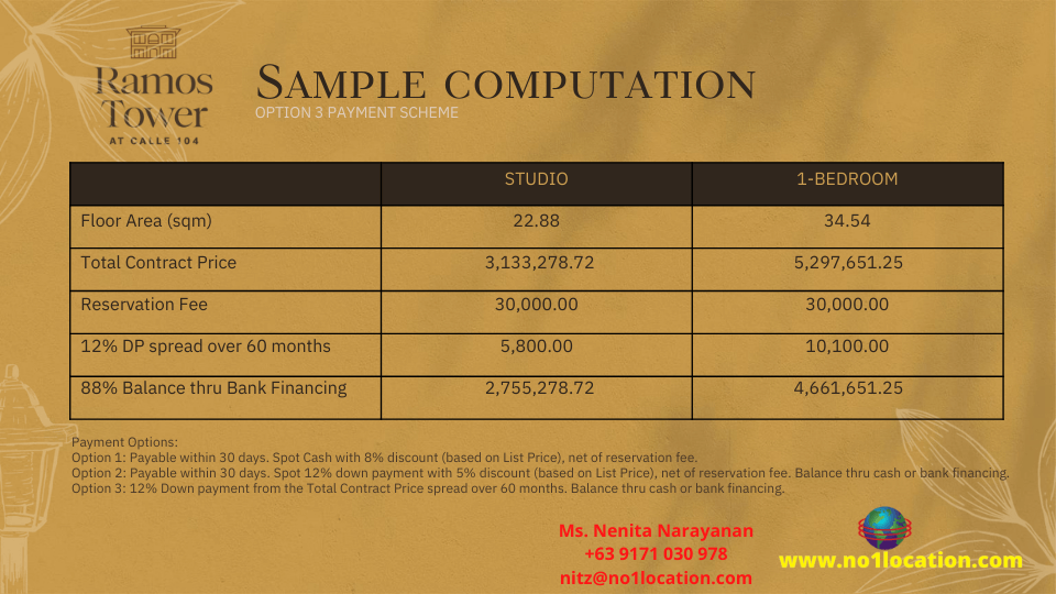 CALLE 104 Cebu Midtown Condo : Ramos Tower and Ranudo Tower - New condo for sale cebu 18 ramos tower computation plan