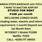 Stylish Studio at AMAIA STEPS Mandaue - Cebu: Wi-Fi, Netflix, and Pool 11 Amaia Steps Mandaue Profile rental Price