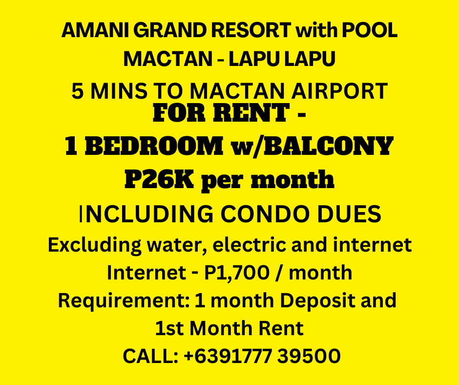 Amani Grand at Mactan For Rent