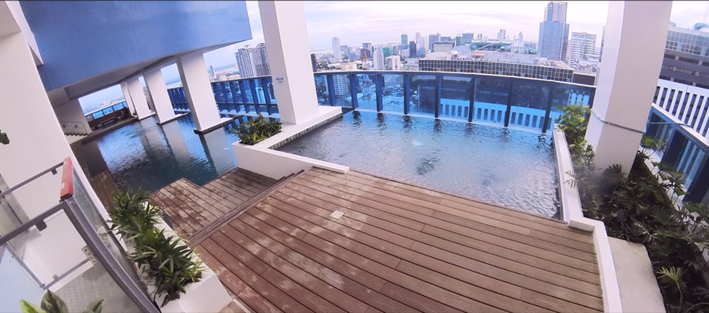 pool on 28th floor with panoramic views